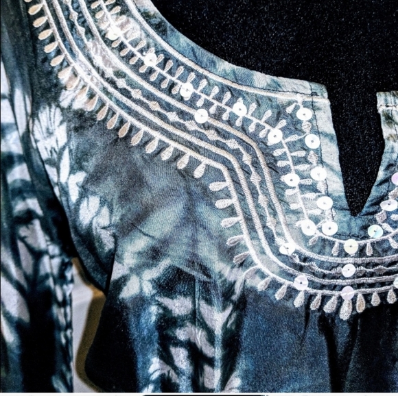 SILK Tie-Dye Print Tunic Top NWOT - Picture 10 of 11